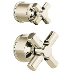 Brizo Invari®: Pressure Balance Valve with Integrated Diverter Trim Cross Handle Kit In Polished Nickel