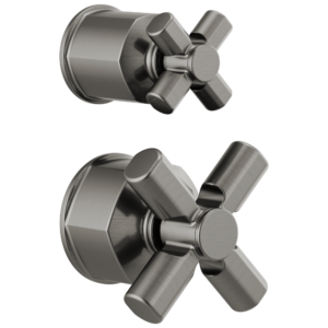 Brizo Invari®: Pressure Balance Valve with Integrated Diverter Trim Cross Handle Kit In Luxe Steel