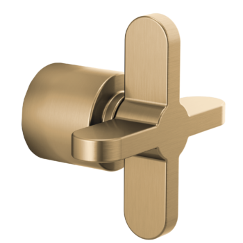 Brizo Odin®: 3 And 6 Function Diverter Trim Cross Handle Kit In Luxe Gold