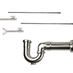 Mountain Plumbing Lavatory Supply Kit – Brass Oval Handle with 1/4 Turn Ball Valve (MT317-NL) – Straight Sweat, Massachusetts P-Trap In Oil Rubbed Bronze