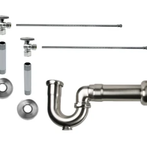 Mountain Plumbing Lavatory Supply Kit – Brass Oval Handle with 1/4 Turn Ball Valve (MT401-NL) – Angle, Massachusetts P-Trap In Brushed Nickel