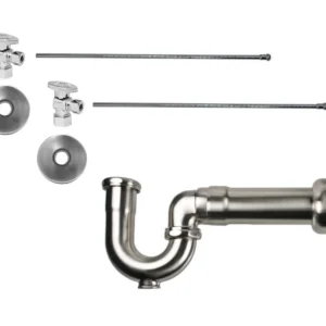 Mountain Plumbing Lavatory Supply Kit – Brass Oval Handle with 1/4 Turn Ball Valve (MT403-NL) – Angle, Massachusetts P-Trap In Oil Rubbed Bronze