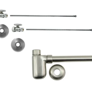 Mountain Plumbing Lavatory Supply Kit – Brass Cross Handle with 1/4 Turn Ball Valve (MT621-NL) – Angle, P-Trap 1-1/2″  In Champagne Bronze