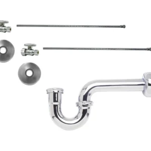 Mountain Plumbing Lavatory Supply Kit – Brass Oval Handle with 1/4 Turn Ball Valve (MT410-NL) – Straight, P-Trap 1-1/2″ In Oil Rubbed Bronze