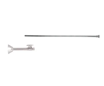 Mountain Plumbing Toilet Supply Kit - Brass Oval Handle with 1/4 Turn Ball Valve (MT317-NL) - Straight Sweat, Flat Head Riser In PVD Polished Brass