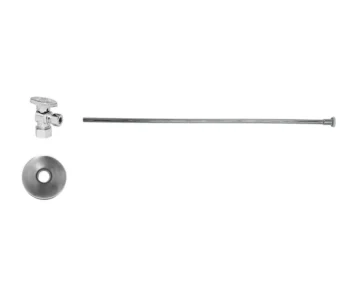 Mountain Plumbing Toilet Supply Kit - Brass Oval Handle with 1/4 Turn Ball Valve (MT403-NL) - Angle, Flat Head Riser In Tuscan Brass