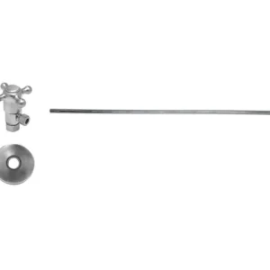 Mountain Plumbing Toilet Supply Kit – Brass Cross Handle with 1/4 Turn Ceramic Disc Cartridge Valve (MT4003X-NL) – Angle, Flat Head Riser In Antique Copper