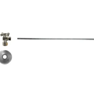 Mountain Plumbing Toilet Supply Kit – Brass Cross Handle with 1/4 Turn Ball Valve (MT621-NL) – Angle, Flat Head Riser In Antique Copper