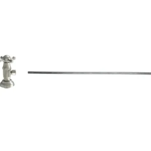 Mountain Plumbing Toilet Supply Kit – Brass Cross Handle with 1/4 Turn Ceramic Disc Cartridge Valve (MT4004X-NL) – Angle, Flat Head Riser In Weathered Copper