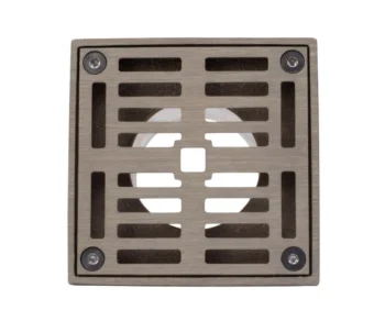 Mountain Plumbing 4" Square Solid Brass Grid Shower Drain In Polished Copper