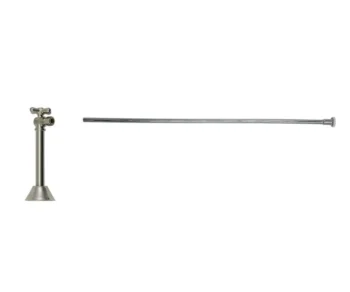 Mountain Plumbing Toilet Supply Kit - Brass Cross Handle with 1/4 Turn Ball Valve (MT629-NL) - Angle Sweat, Flat Head Riser In PVD Brushed Bronze
