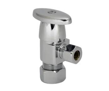 Mountain Plumbing Brass Oval Handle with 1/4 Turn Ceramic Disc Cartridge Valve - Lead Free - Angle (1/2" Compression) In Antique Copper