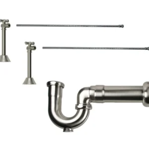 Mountain Plumbing Lavatory Supply Kit – Brass Cross Handle with 1/4 Turn Ball Valve (MT629-NL) – Angle Sweat, Massachusetts P-Trap In Oil Rubbed Bronze