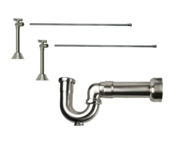 Mountain Plumbing Lavatory Supply Kit - Brass Cross Handle with 1/4 Turn Ball Valve (MT629-NL) - Angle Sweat, Massachusetts P-Trap In Oil Rubbed Bronze