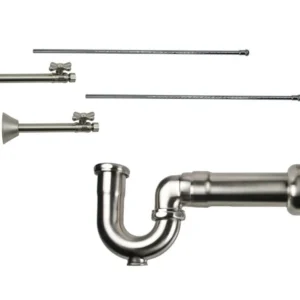 Mountain Plumbing Lavatory Supply Kit – Brass Cross Handle with 1/4 Turn Ball Valve (MT631-NL) – Straight Sweat, Massachusetts P-Trap In Oil Rubbed Bronze