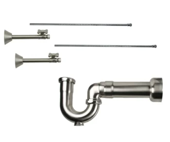 Mountain Plumbing Lavatory Supply Kit - Brass Cross Handle with 1/4 Turn Ball Valve (MT631-NL) - Straight Sweat, Massachusetts P-Trap In Oil Rubbed Bronze