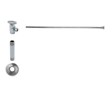 Mountain Plumbing Toilet Supply Kit - Brass Oval Handle with 1/4 Turn Ceramic Disc Cartridge Valve (MT6001-NL) - Angle, Flat Head Riser In Weathered Copper
