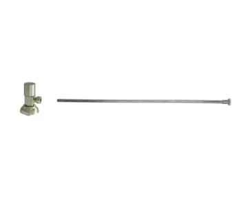 Mountain Plumbing Toilet Supply Kit - Contemporary Round Handle with 1/4 Turn Ceramic Disc Cartridge Valve (MT6004-NL) - Angle, Flat Head Riser In Polished Copper