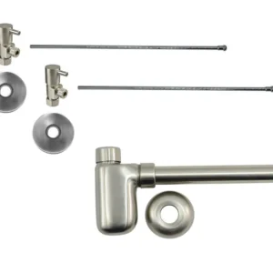 Mountain Plumbing Lavatory Supply Kit – Brass Oval Handle with 1/4 Turn Ball Valve (MT403-NL) – Angle, P-Trap 1-1/2″  In Satin Chrome
