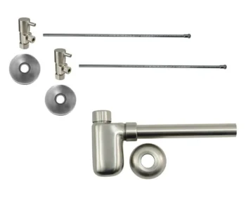 Mountain Plumbing Lavatory Supply Kit - Contemporary Lever Handle with 1/4 Turn Ceramic Disc Cartridge Valve (MT5003L-NL) - Angle, Bottle Trap In Antique Brass