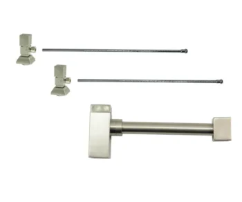 Mountain Plumbing Lavatory Supply Kit - Contemporary Square Handle with 1/4 Turn Ceramic Disc Cartridge Valve (MT5004-NL) - Angle, Square Bottle Trap In English Bronze