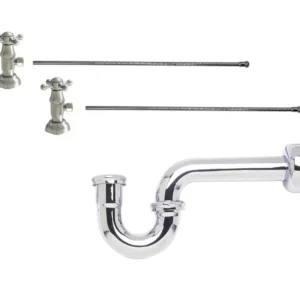 Mountain Plumbing Lavatory Supply Kit – Brass Deluxe Cross Handle with 1/4 Turn Ceramic Disc Cartridge Valve (MT4004X-NL) – Angle, P-Trap 1-1/4″ In Oil Rubbed Bronze
