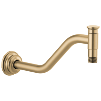 Brizo Invari®: 11" Angled Shower Arm And Flange In Luxe Gold