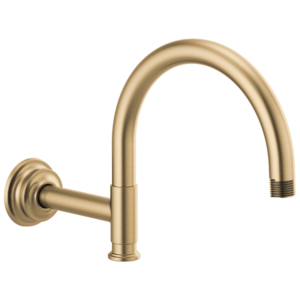 Brizo Invari®: 12 1/8″ Arc Shower Arm And Flange In Luxe Gold