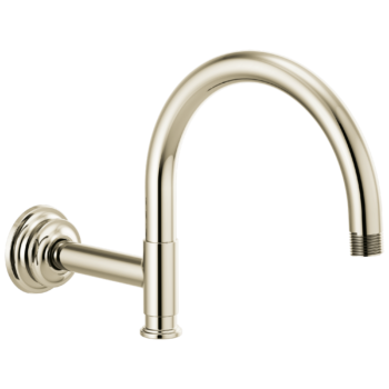 Brizo Invari®: 12 1/8" Arc Shower Arm And Flange In Polished Nickel