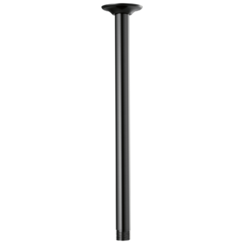 Brizo Essential™ Shower: 14" Ceiling Mount Shower Arm And Round Flange In Matte Black