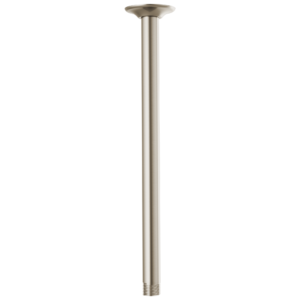 Brizo Essential™ Shower: 14″ Ceiling Mount Shower Arm And Round Flange In Brushed Nickel