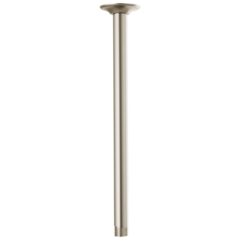 Brizo Essential™ Shower: 14" Ceiling Mount Shower Arm And Round Flange In Brushed Nickel