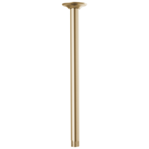 Brizo Essential™ Shower: 14″ Ceiling Mount Shower Arm And Round Flange In Luxe Gold