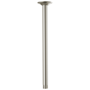 Brizo Essential™ Shower: 14″ Ceiling Mount Shower Arm And Round Flange In Luxe Nickel