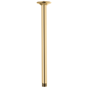 Brizo Essential™ Shower: 14″ Ceiling Mount Shower Arm And Round Flange In Polished Gold