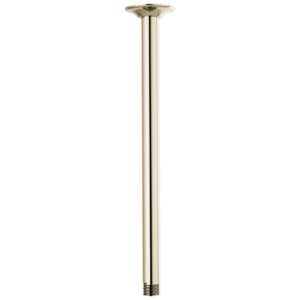Brizo Essential™ Shower: 14″ Ceiling Mount Shower Arm And Round Flange In Polished Nickel