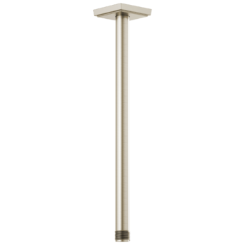 Brizo Essential™ Shower: 14" Ceiling Mount Shower Arm And Square Flange In Brushed Nickel