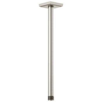 Brizo Essential™ Shower: 14" Ceiling Mount Shower Arm And Square Flange In Luxe Nickel