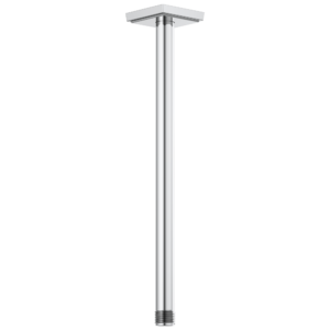 Brizo Essential™ Shower: 14″ Ceiling Mount Shower Arm And Square Flange In Chrome