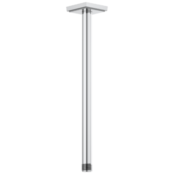 Brizo Essential™ Shower: 14" Ceiling Mount Shower Arm And Square Flange In Chrome