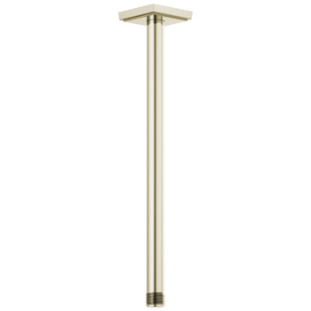 Brizo Essential™ Shower: 14" Ceiling Mount Shower Arm And Square Flange In Polished Nickel