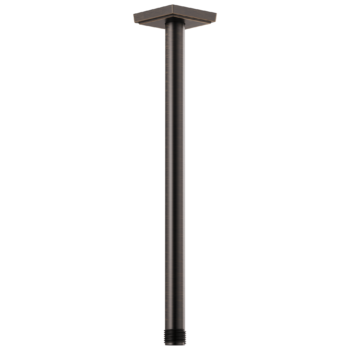 Brizo Essential™ Shower: 14" Ceiling Mount Shower Arm And Square Flange In Venetian Bronze