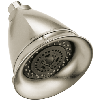 Brizo Essential™ Shower: 5" Classic Round H<sub>2</sub>Okinetic<sup>®</sup> Multi-Function Wall Mount Showerhead In Brushed Nickel