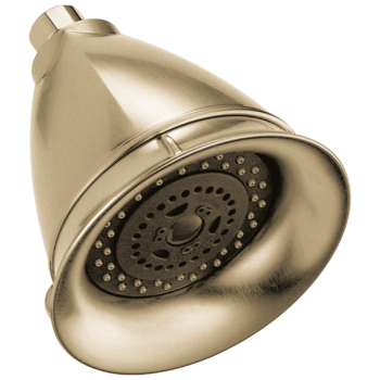 Brizo Essential™ Shower: 5" Classic Round H<sub>2</sub>Okinetic<sup>®</sup> Multi-Function Wall Mount Showerhead In Luxe Gold