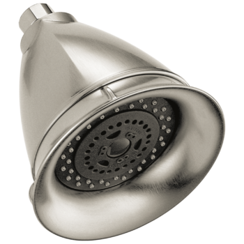 Brizo Essential™ Shower: 5" Classic Round H<sub>2</sub>Okinetic<sup>®</sup> Multi-Function Wall Mount Showerhead In Luxe Nickel