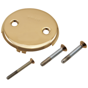 Brizo Other: Toe-Operated Overflow Plate With Screws In Polished Gold