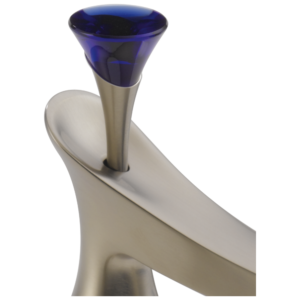 Brizo RSVP®: Blue Glass Finial – Widespread In Brushed Nickel