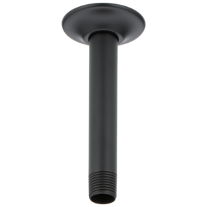 Brizo Essential™ Shower: 6″ Ceiling Mount Shower Arm And Round Flange In Matte Black