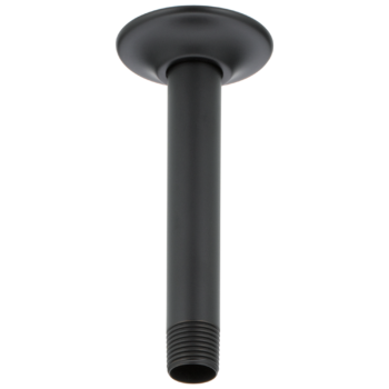 Brizo Essential™ Shower: 6" Ceiling Mount Shower Arm And Round Flange In Matte Black