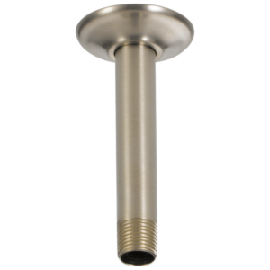 Brizo Essential™ Shower: 6″ Ceiling Mount Shower Arm And Round Flange In Brushed Nickel